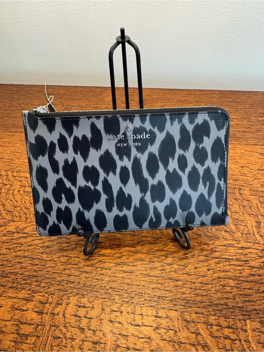 NWT Kate Spade Staci Spotted Animal Medium L-Zip Wristlet Pouch